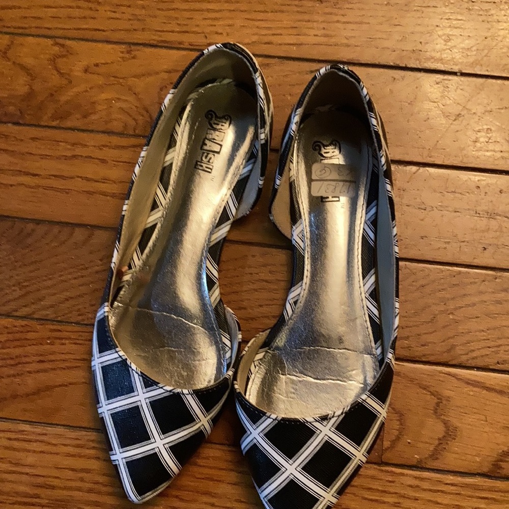 Black and white flats.
